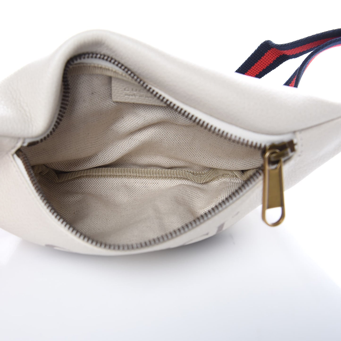 Grained Calfskin Small Logo Belt Bag White