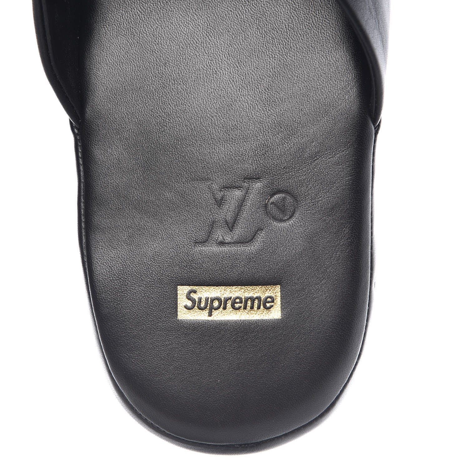 Louis Vuitton X SUPREME Lambskin Mens Hugh Slippers 8 Black 6 of 11