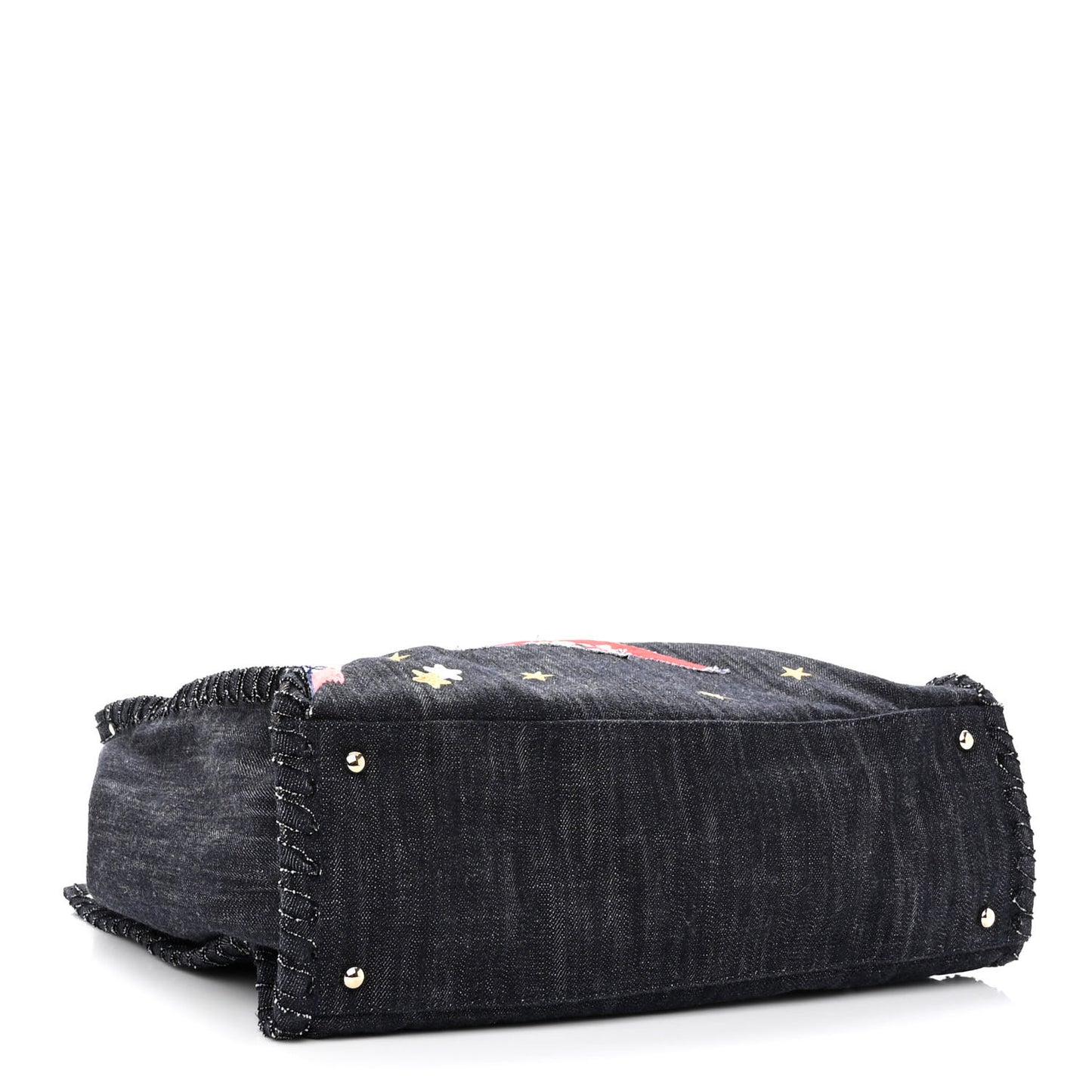 Denim Embroidered Night Flight Tote Blue