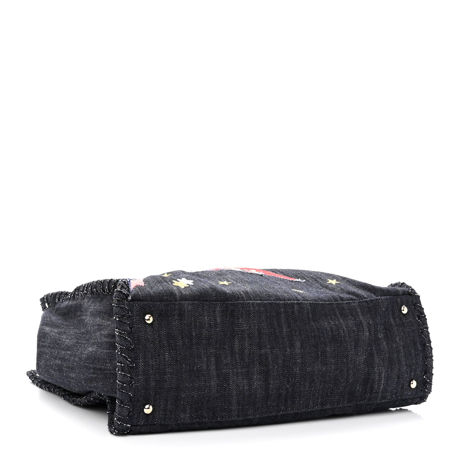 Chanel Denim Embroidered Night Flight Tote Blue 5 of 11