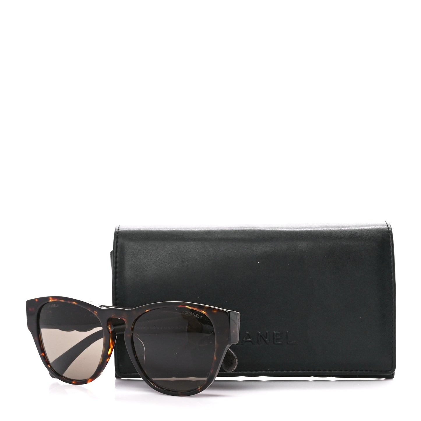 Crystal Lambskin CC Sunglasses 5455-Q-A Black