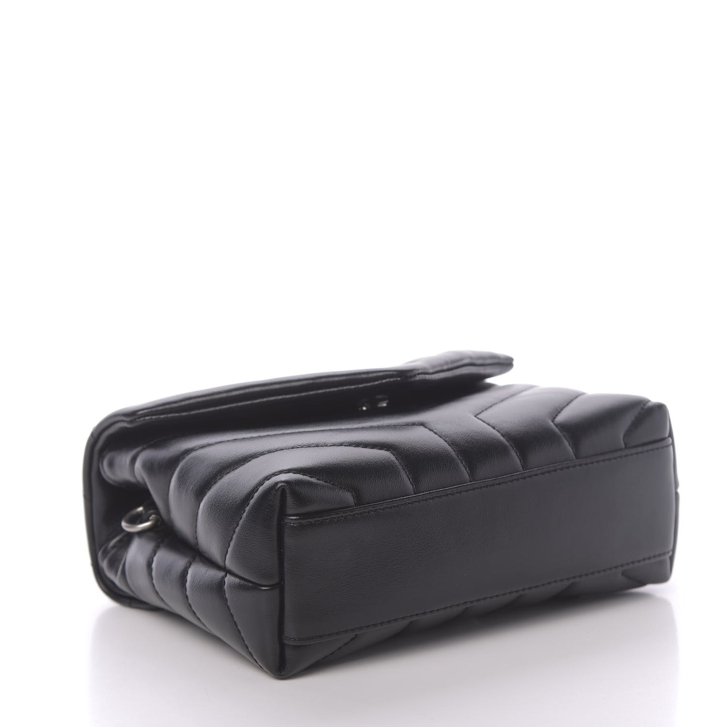 Calfskin Y Quilted Monogram Toy Loulou Crossbody Bag Black