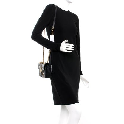 Gucci Calfskin Matelasse Studded Mini Pearly GG Marmont Shoulder Bag Black 2 of 7