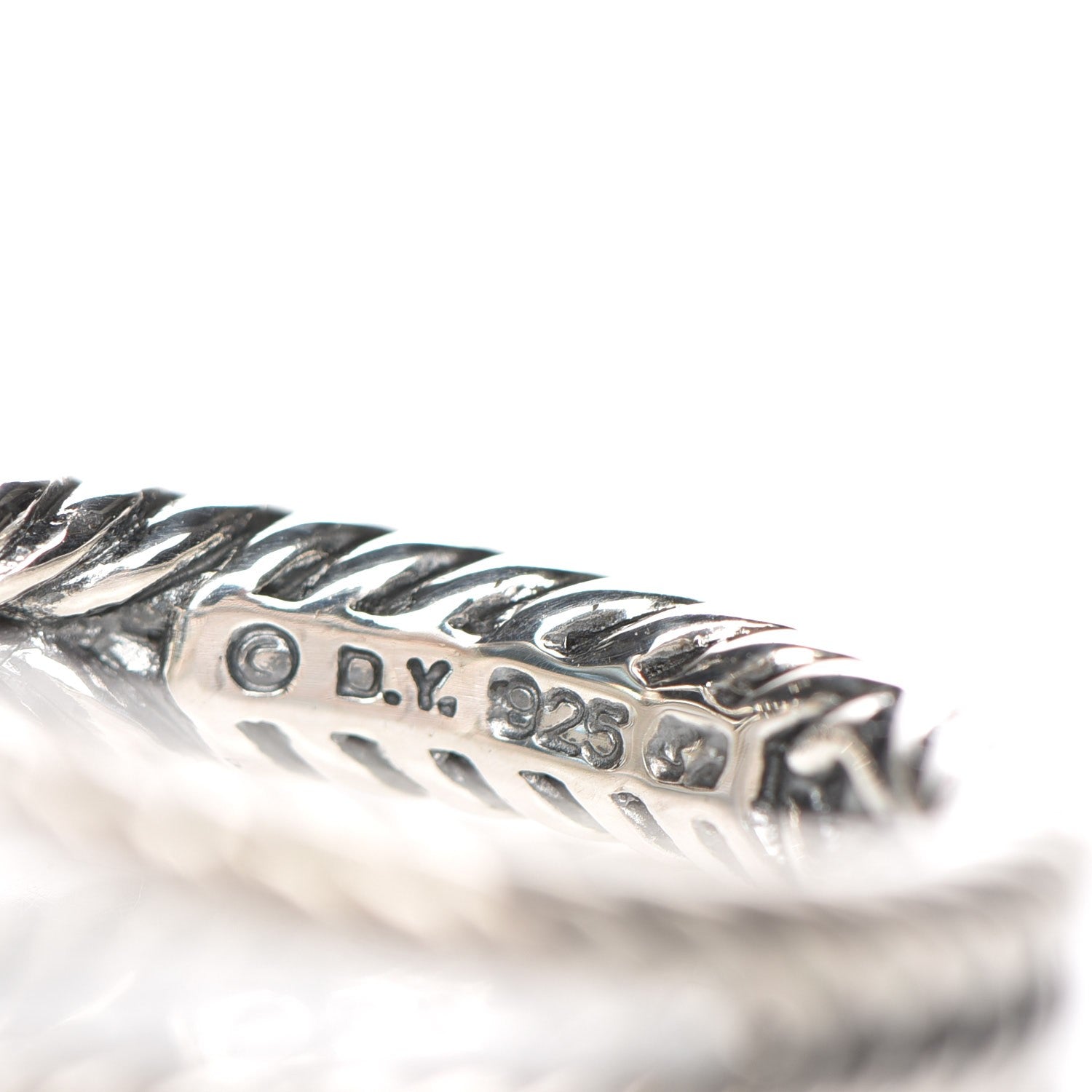 David Yurman Sterling Silver Diamond Blue Topaz 7mm Petite Albion Ring 54 7 4 of 5