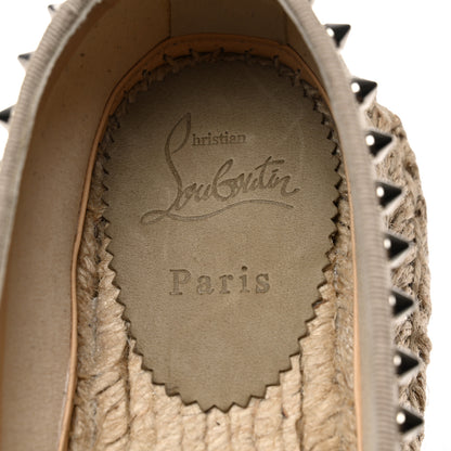 Christian Louboutin Canvas Espaboat Spikes Flat Espadrilles 39 Beige 6 of 10