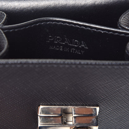 Prada Saffiano Lux Sound Crossbody Bag Black 6 of 10