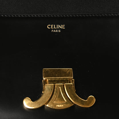 Celine Shiny Calfskin Triomphe Shoulder Bag Black 6 of 9