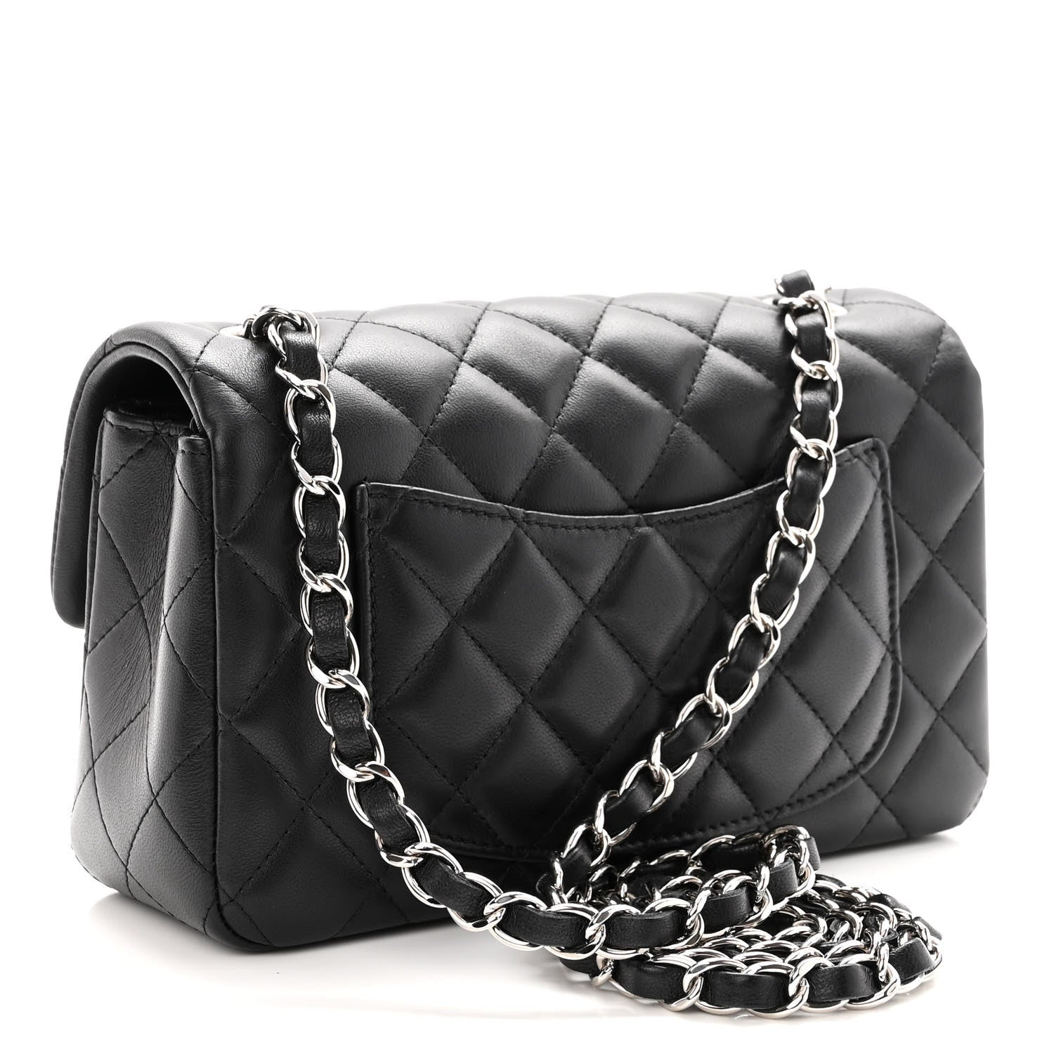 Chanel Lambskin Quilted Mini Rectangular Flap Black 3 of 10