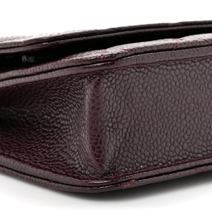 Chanel Caviar Quilted Wallet on Chain WOC Burgundy 11 of 12