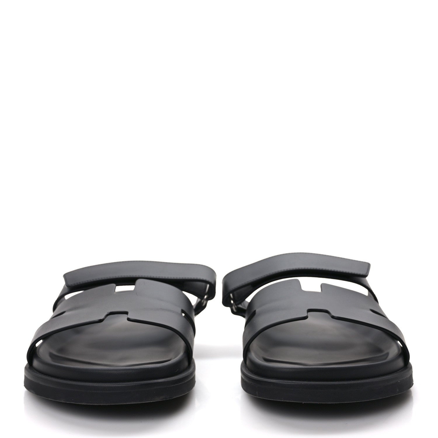Hermes Calfskin Mens Chypre Sandals 43 Black 2 of 11