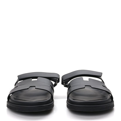 Hermes Calfskin Mens Chypre Sandals 43 Black 2 of 11