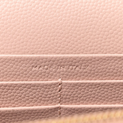 Saint Laurent Grain De Poudre Matelasse Chevron Monogram Chain Wallet Pale Pink 8 of 12