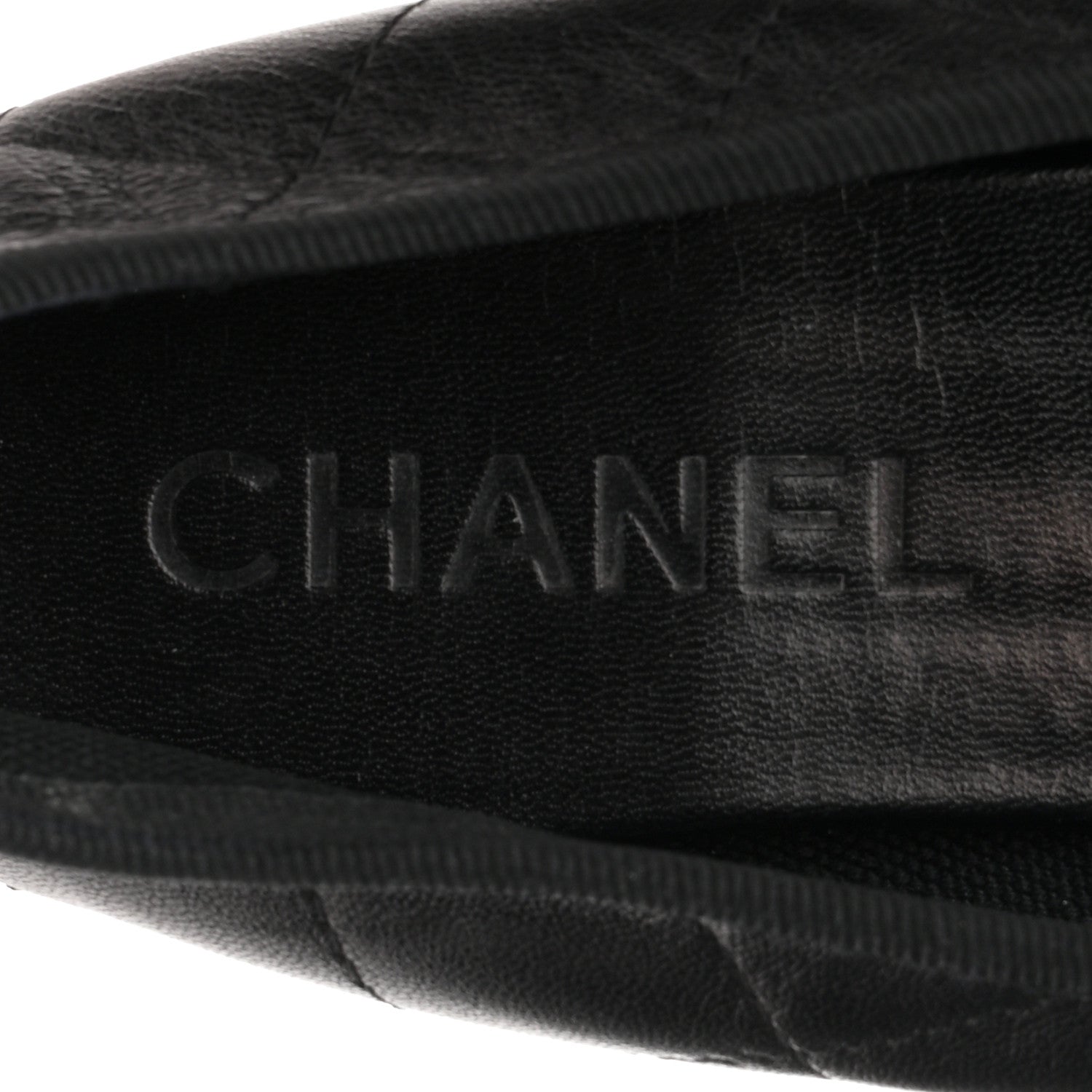 Chanel Lambskin Quilted Cambon Ballerina Flats 37 Black 8 of 8