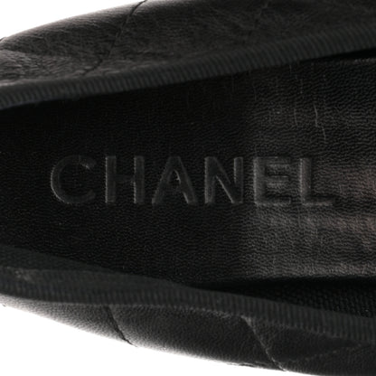 Chanel Lambskin Quilted Cambon Ballerina Flats 37 Black 8 of 8