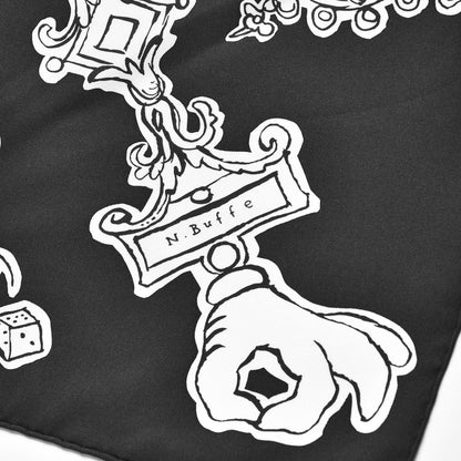 Hermes Silk Serio Ludere Scarf 90 Noir Blanc Noir 4 of 6