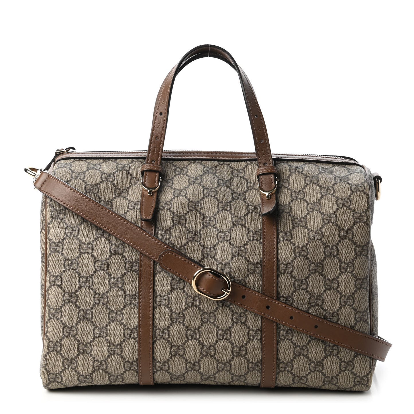 GG Supreme Monogram Margaux Calfskin Medium Nice Boston Beige Ebony Acero