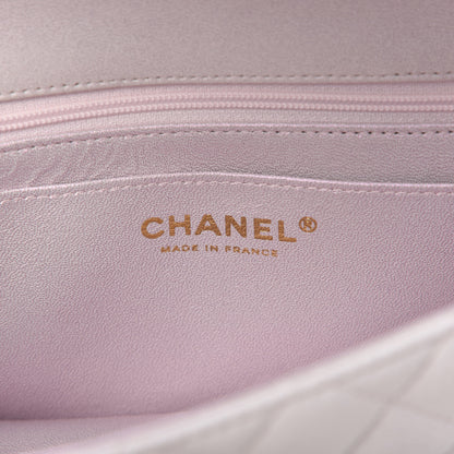 Chanel Iridescent Lambskin Quilted Mini Top Handle Rectangular Flap White 8 of 11