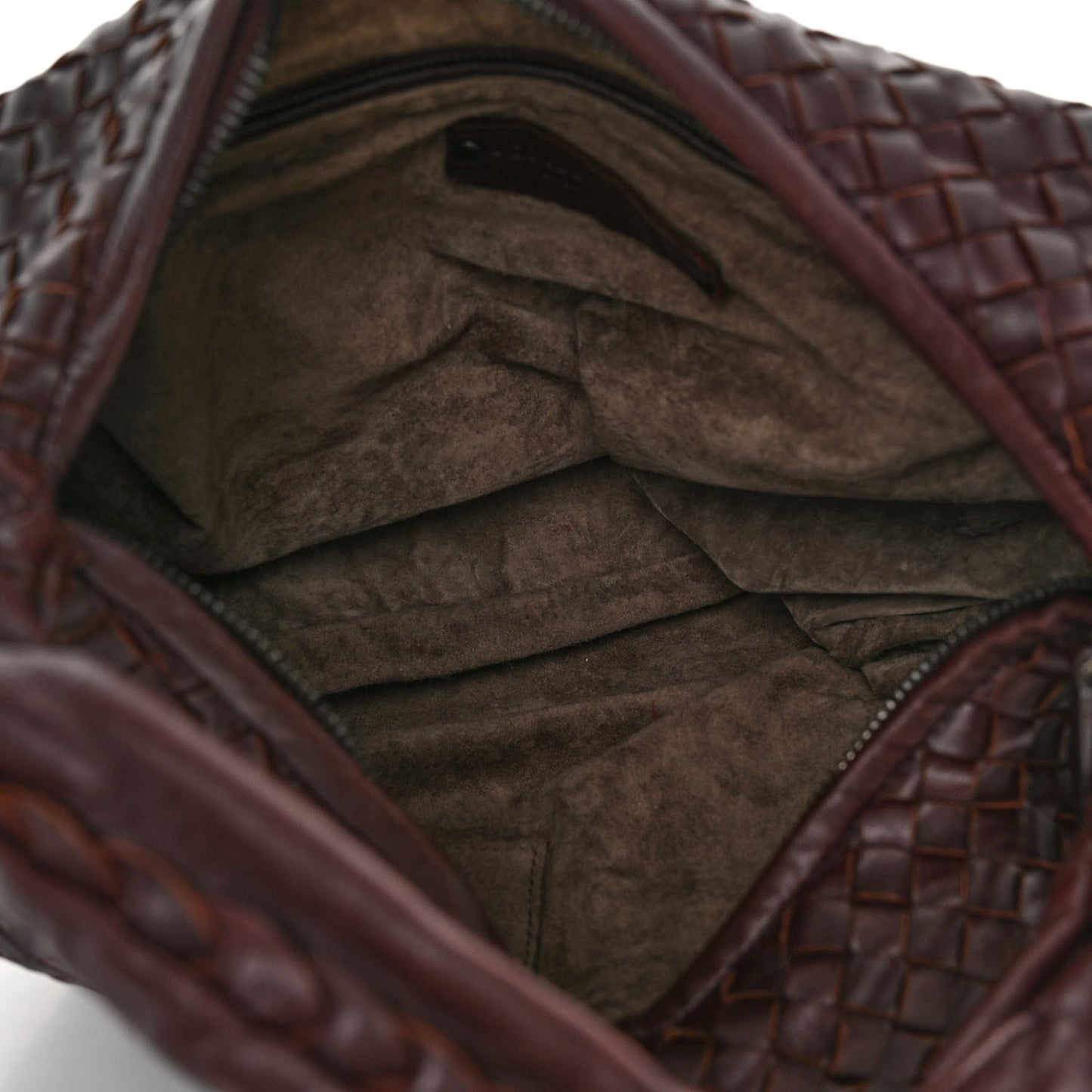 Nappa Intrecciato Medium Belly Veneta Hobo Aubergine