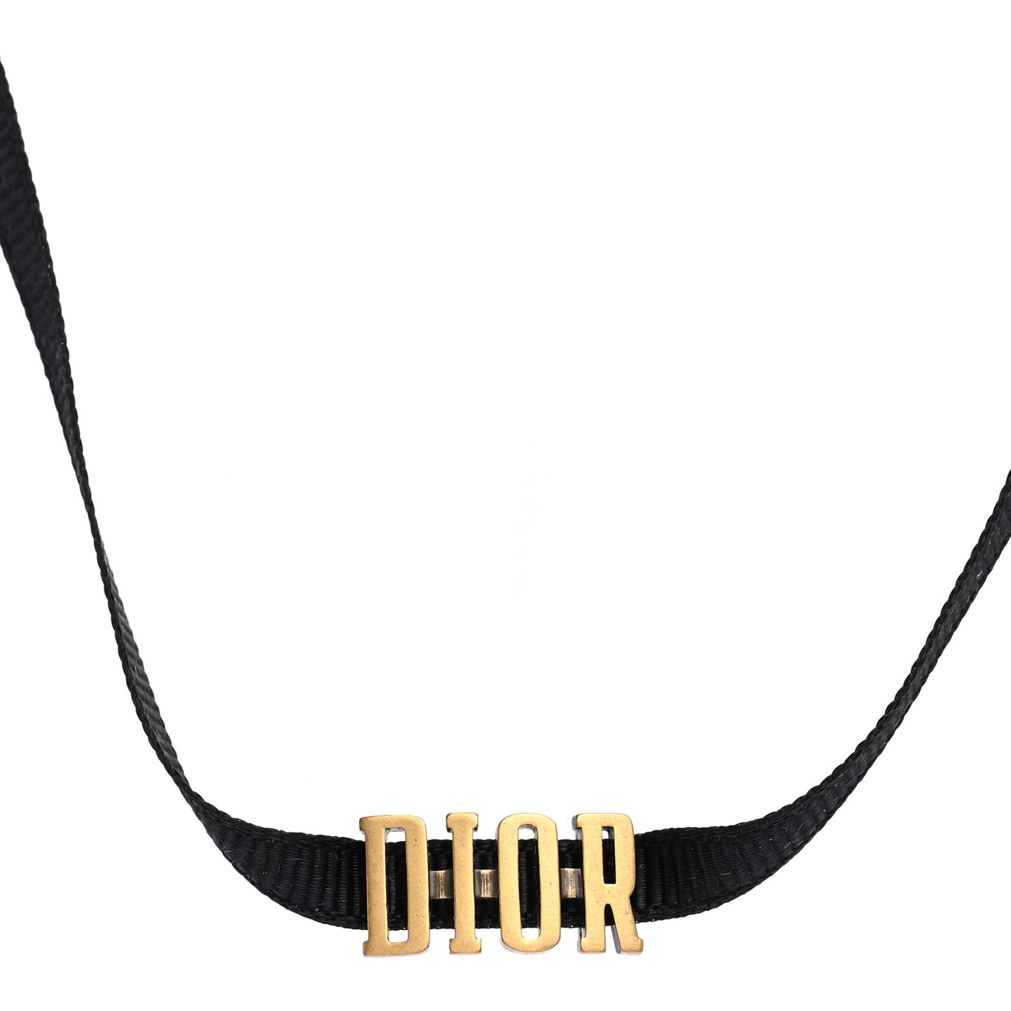 Grosgrain Ribbon J'Adior Logo Choker Necklace Black