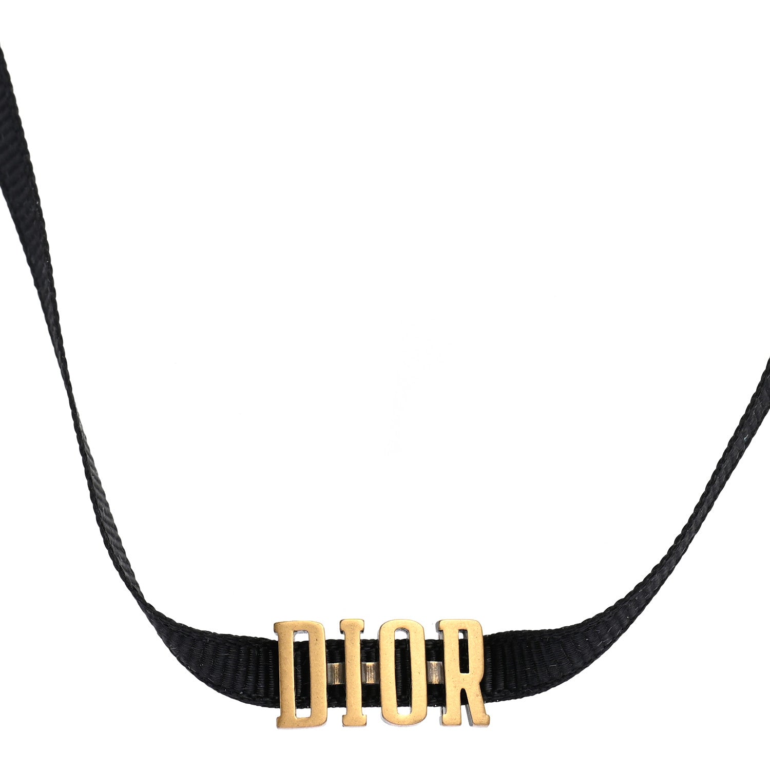 Christian Dior Grosgrain Ribbon J'Adior Logo Choker Necklace Black 1 of 7