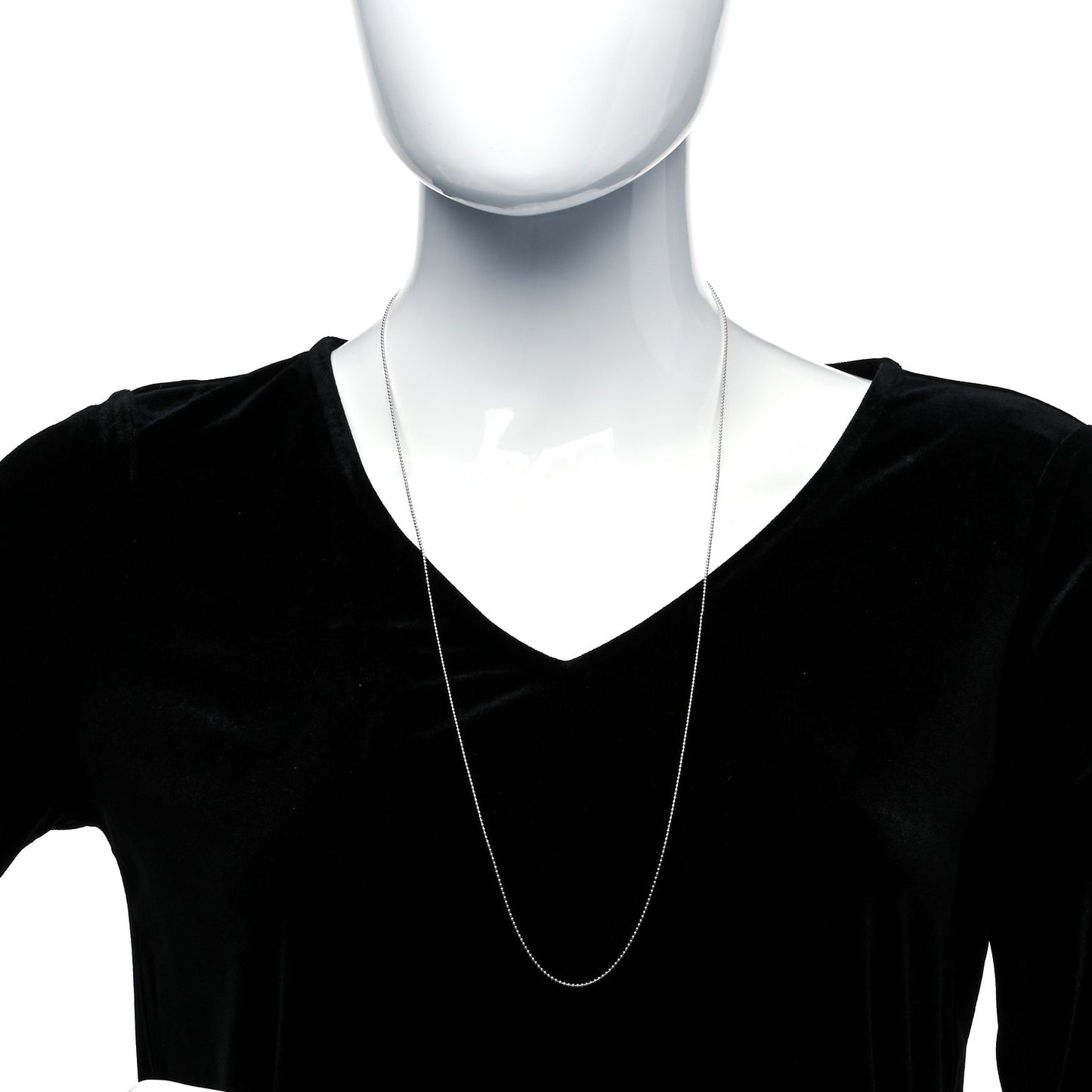 Sterling Silver Bead Chain Necklace 30"