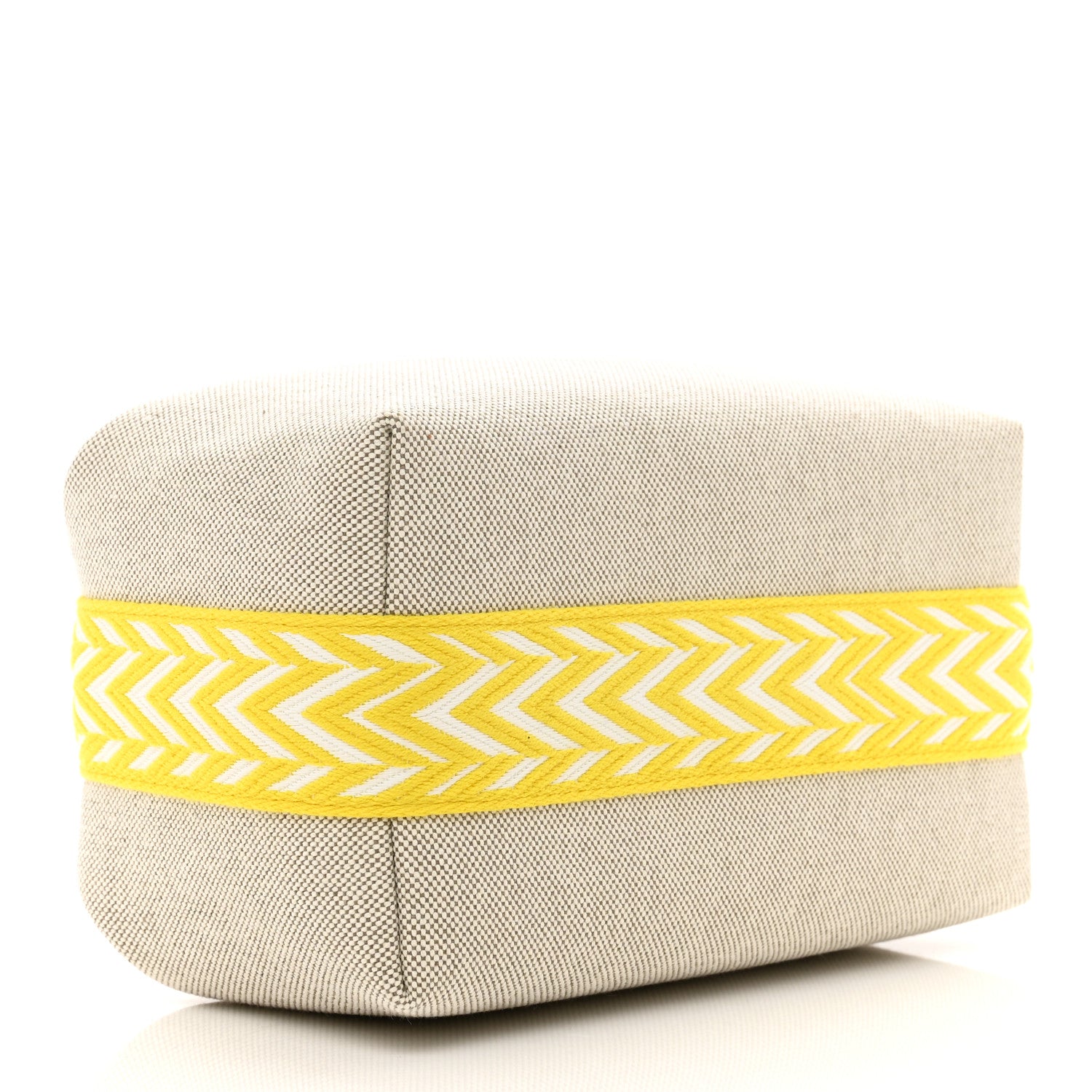 Hermes Canvas Small Bride-A-Brac Pouch Natural Jaune Citron 4 of 6