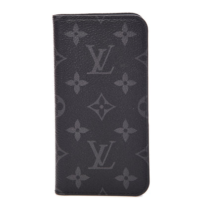 Louis Vuitton Monogram Eclipse iPhone X Folio Case 1 of 7