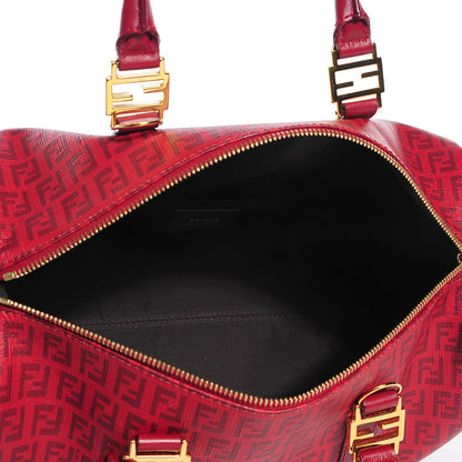 Fendi Zucchino Spalmati Vitello Medium Forever Boston Bordeaux Rubino 5 of 9