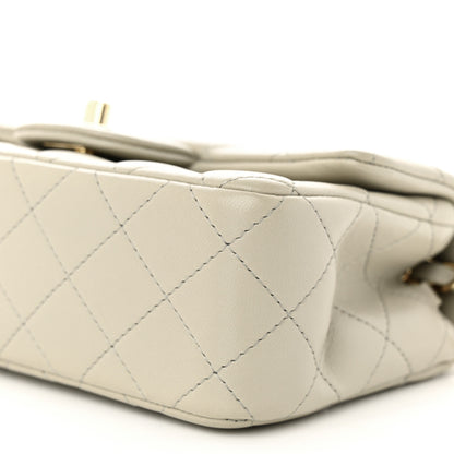 Chanel Lambskin Quilted Mini Rectangular Flap Grey 10 of 11