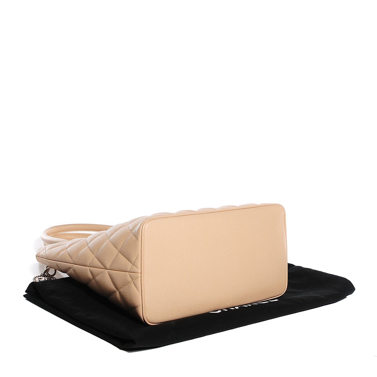 Caviar Quilted Medallion Tote Light Beige