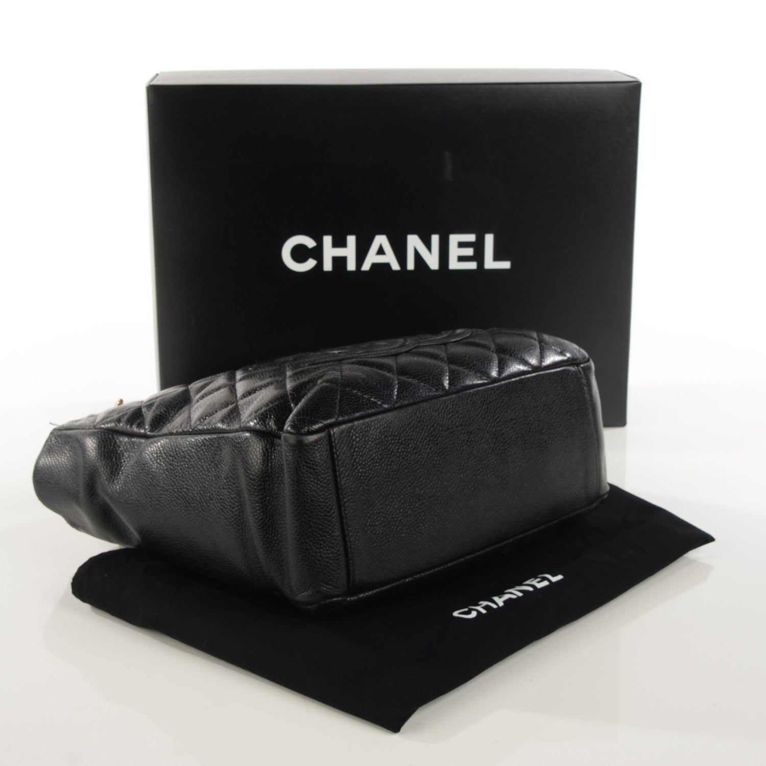 Chanel Caviar Quilted Petit Shopping Tote PST Black 4 of 8