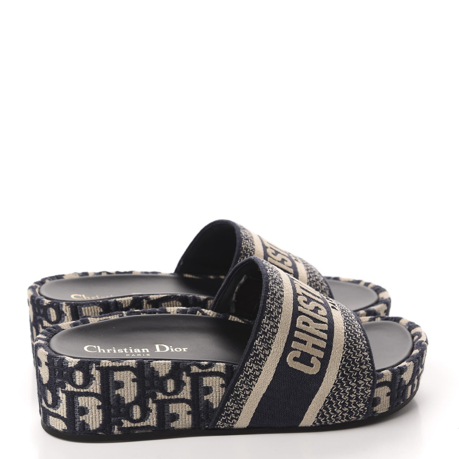 Christian Dior Oblique D-Way Platform Sandal 38 Deep Blue 4 of 10