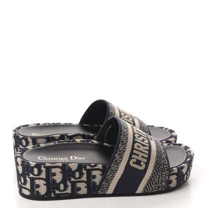 Christian Dior Oblique D-Way Platform Sandal 38 Deep Blue 4 of 10