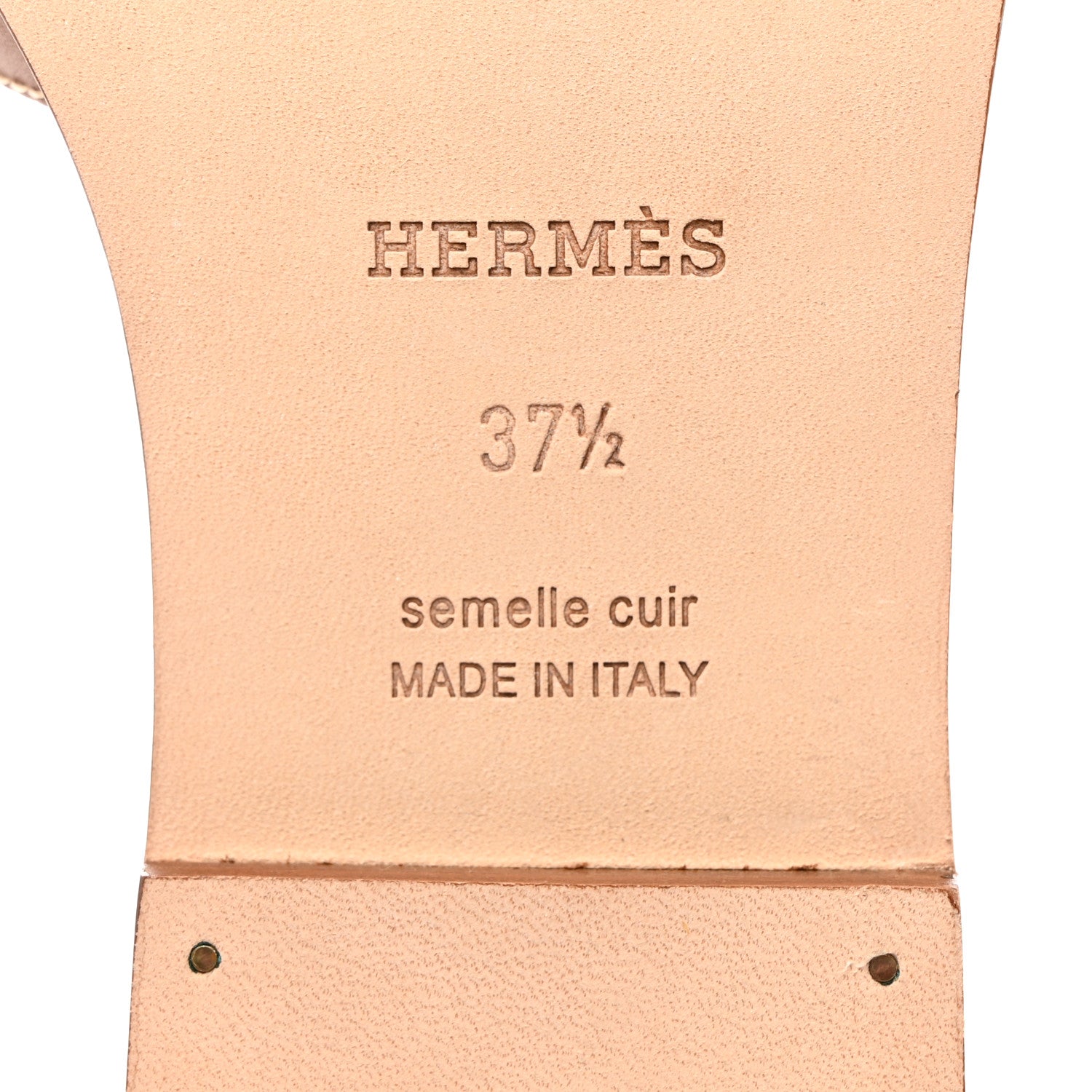 Hermes Box Calfskin Oran Sandals 37.5 Gold 7 of 8