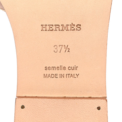 Hermes Box Calfskin Oran Sandals 37.5 Gold 7 of 8