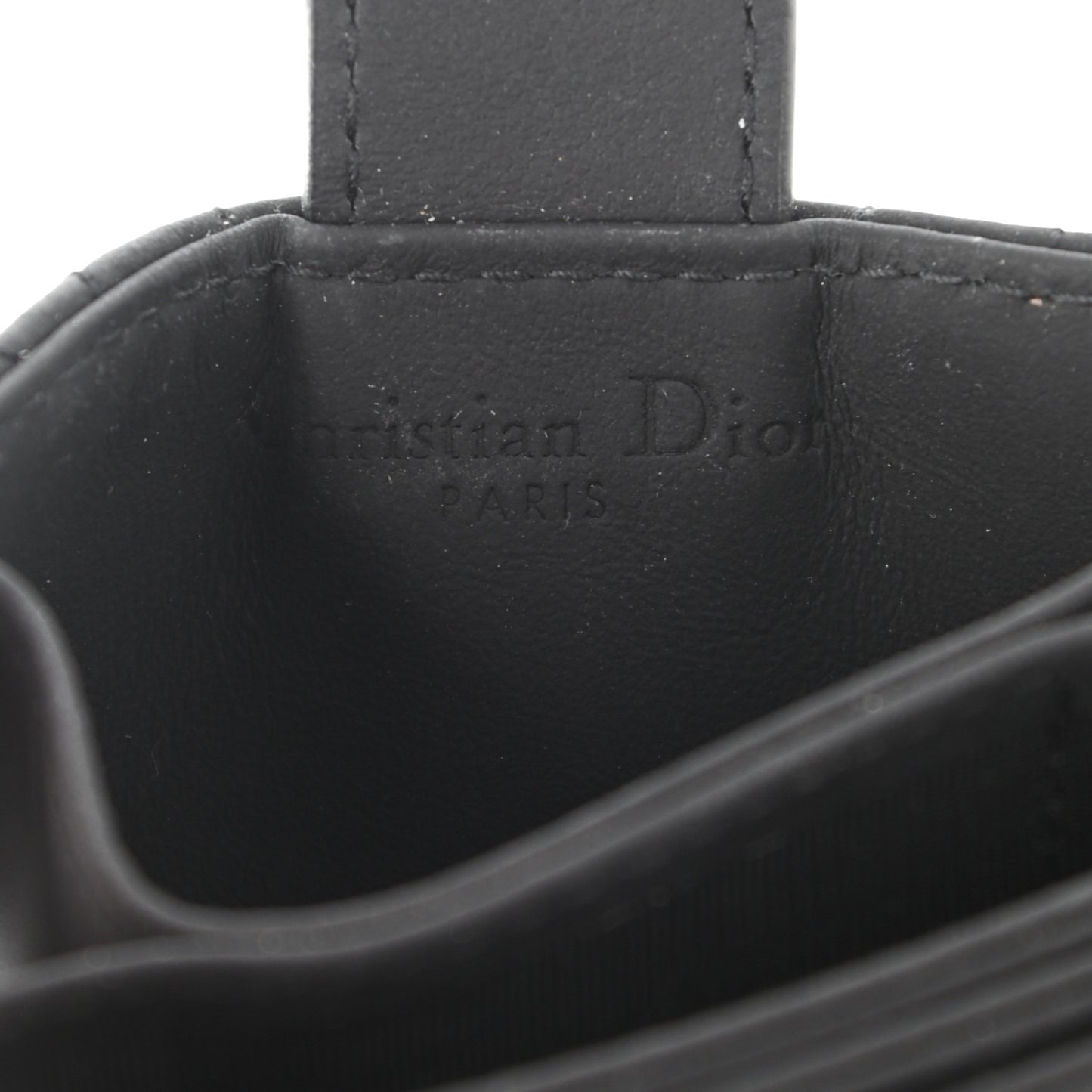 Ultra Matte Calfskin Cannage Lady Dior 5-Gusset Card Holder Black