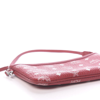 MCM Visetos Anya Shopper Tote Pouch Red 9 of 10