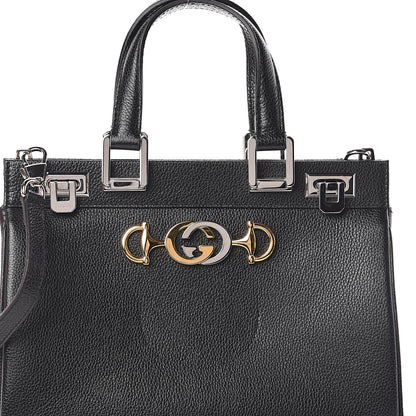 Gucci Grainy Calfskin Small Zumi Top Handle Bag Black 7 of 11