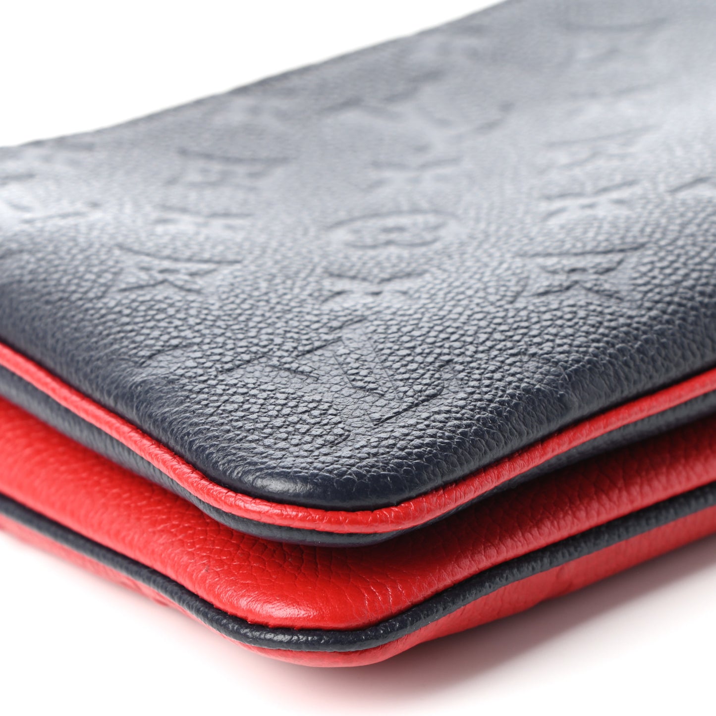 Empreinte Double Zip Pochette Marine Rouge