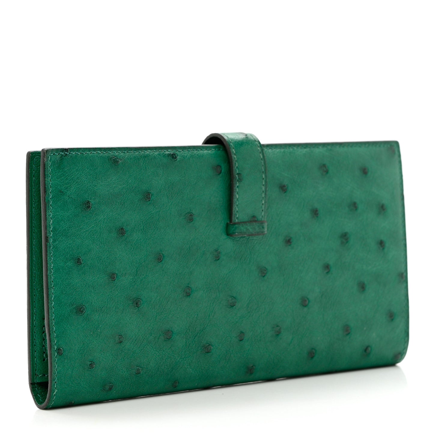 Ostrich Bearn Gusset Wallet Vert Vertigo