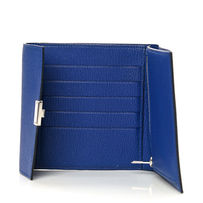 Hermes Chevre Mysore Clic 12 Wallet Bleu Electrique 5 of 14