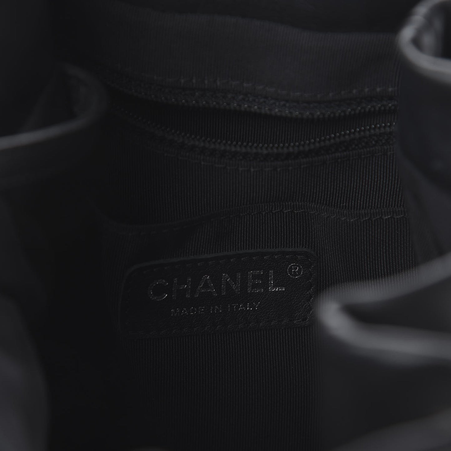Lambskin Chevron Small Urban Spirit Drawstring Bag Black