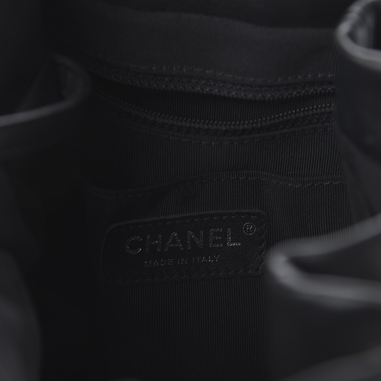 Chanel Lambskin Chevron Small Urban Spirit Drawstring Bag Black 7 of 9