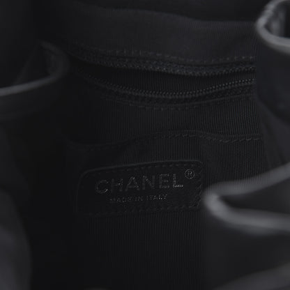 Chanel Lambskin Chevron Small Urban Spirit Drawstring Bag Black 7 of 9