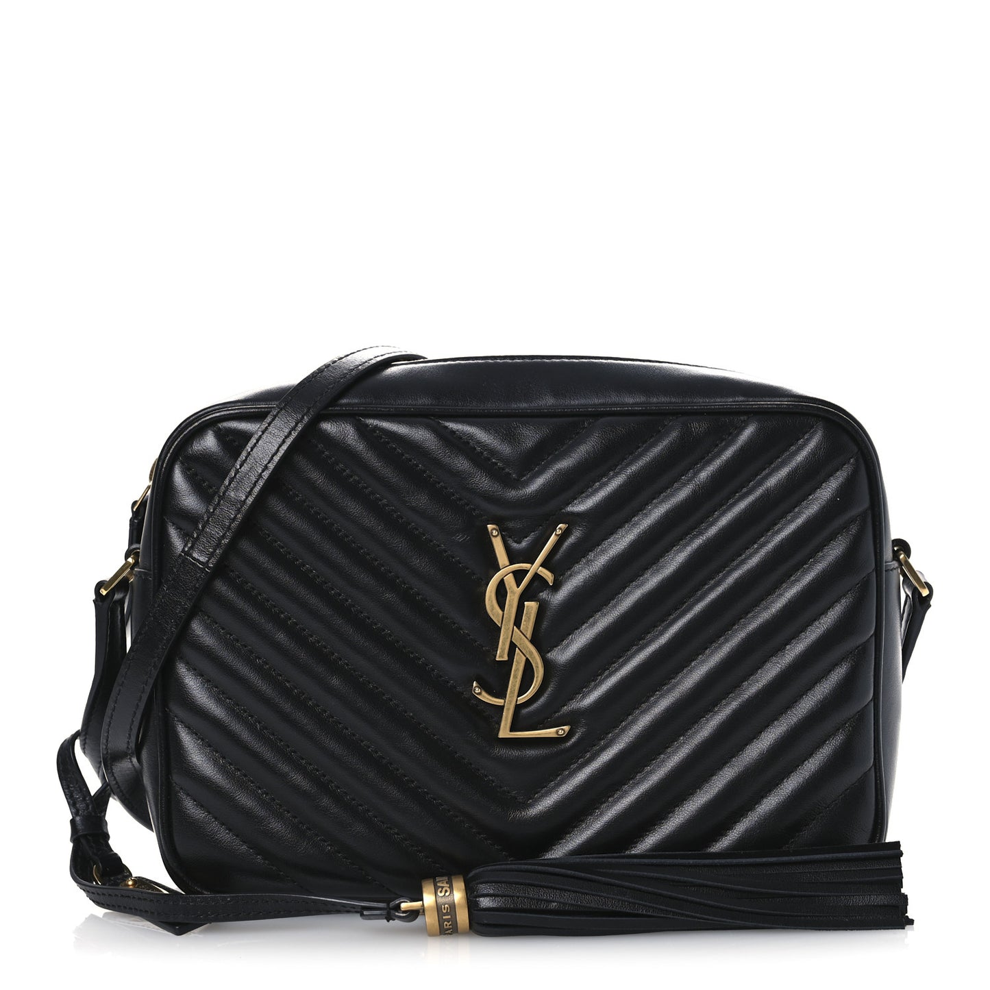 Calfskin Matelasse Monogram Lou Camera Bag Black
