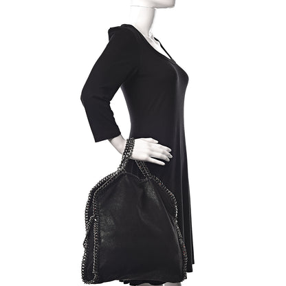 Stella McCartney Shaggy Deer Small Falabella Fold Over Tote Black 3 of 10