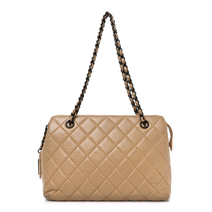Chanel Lambskin Quilted Shoulder Bag Beige 1 of 12