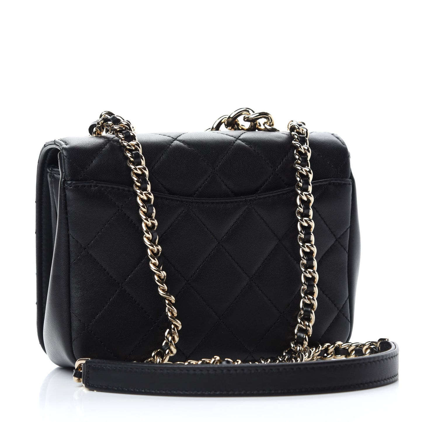 Lambskin Quilted Studded CC Flap Black