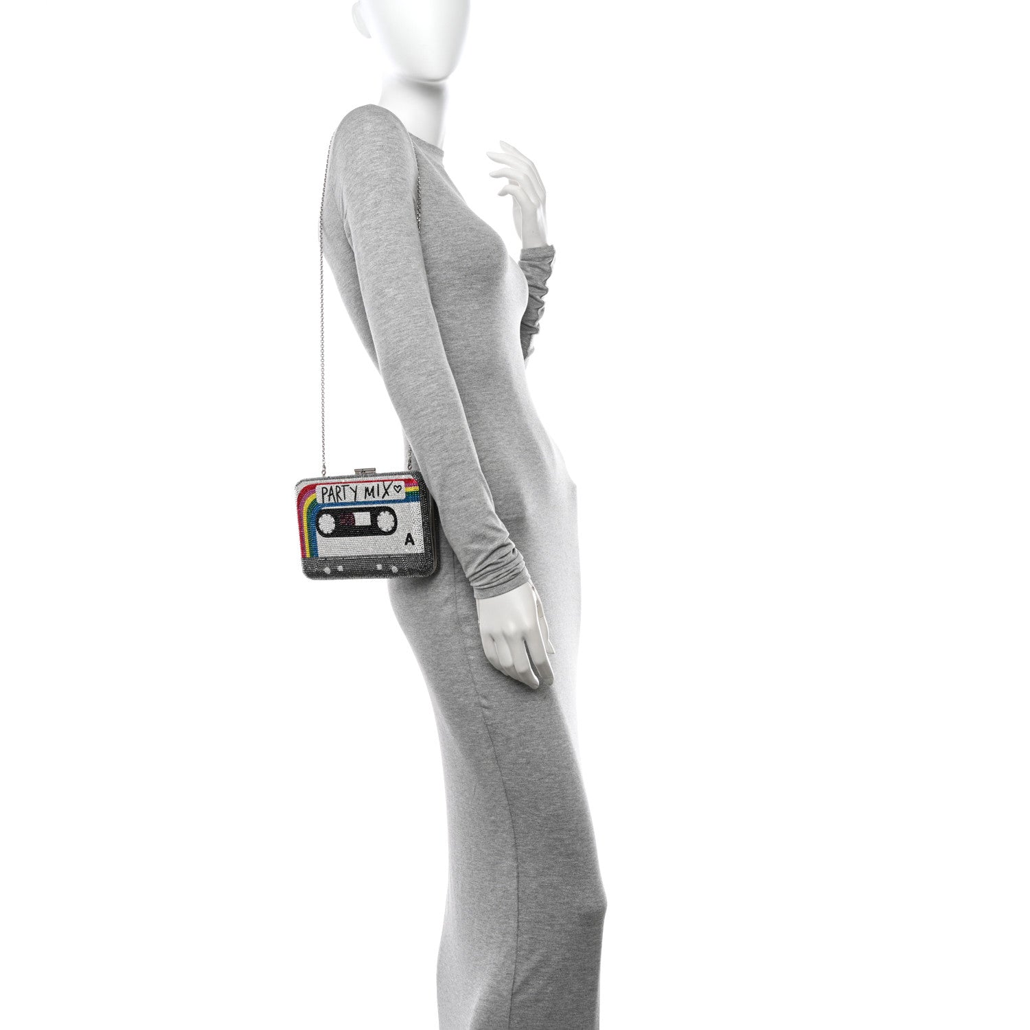 Judith Leiber Crystal Bespoke Rainbow Mix Slim Slide Minaudiere Clutch Multicolor 2 of 12