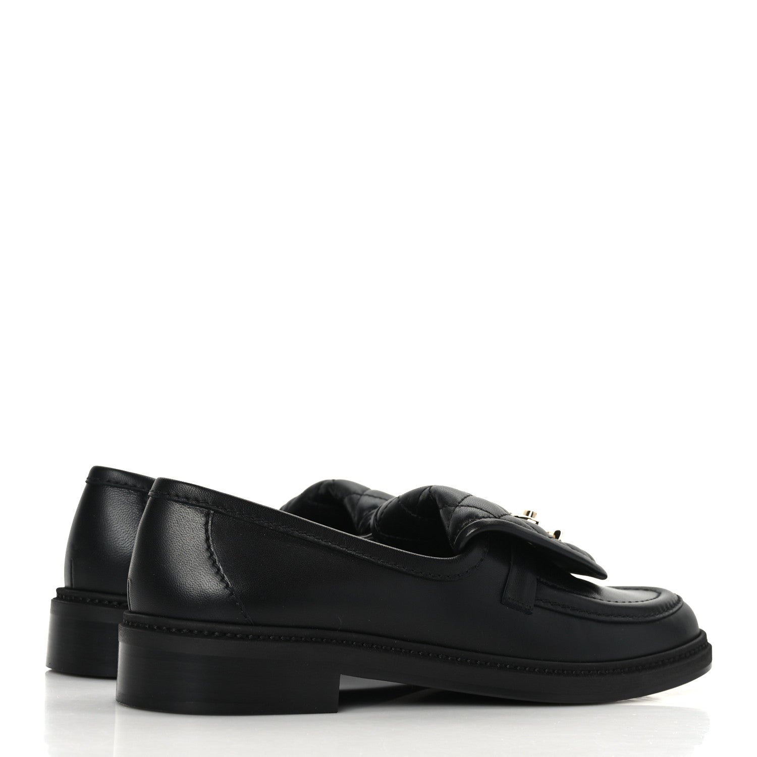 Chanel Lambskin Quilted CC Turnlock Loafers 38 Black 4 of 8